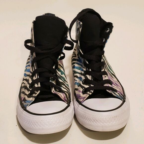 CONVERSE All Star Chuck Taylor Womens Zebra Print High Top Sneakers 6 M - Picture 4 of 10